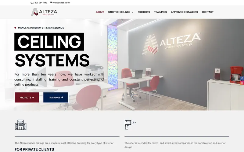 Strona internetowa alteza.co.uk