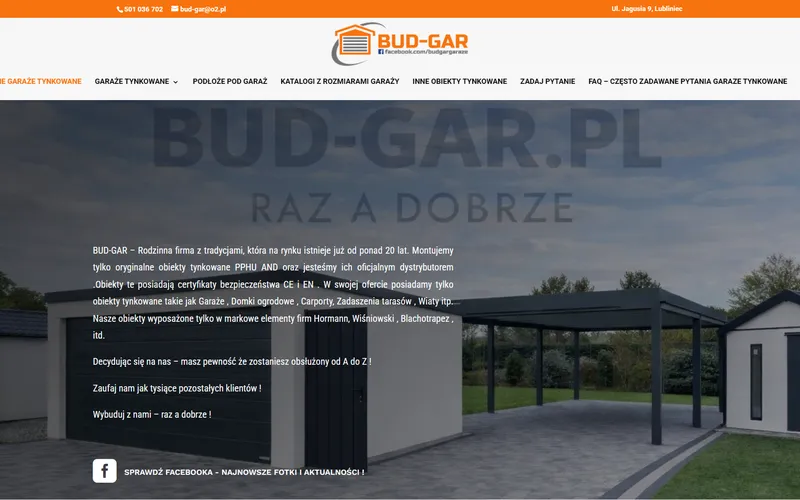 Strona internetowa Budgar.pl - budownictwo, Lubliniec