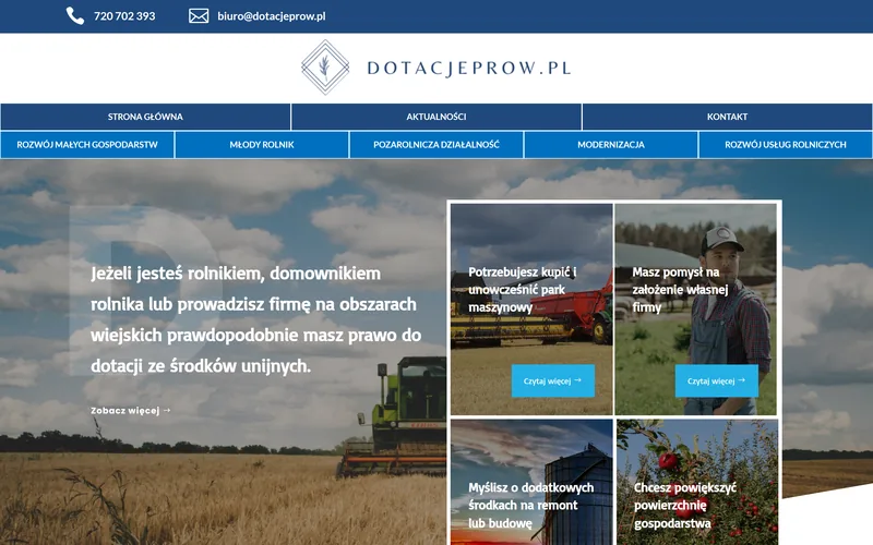 Strona internetowa dotacjeprow.pl