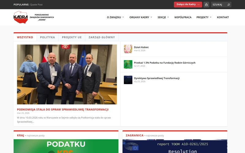 Strona internetowa kadra.org.pl