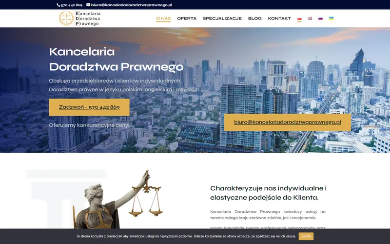 Strona internetowa kancelariadoradztwaprawnego.pl