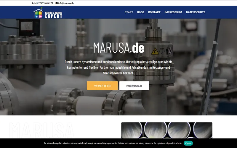 Strona internetowa Marusa.de - usługi dla domu