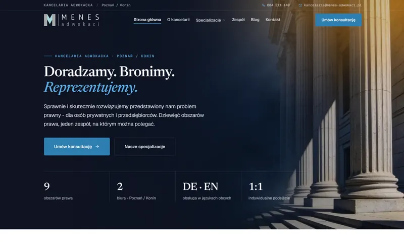 Menes Adwokaci - strona internetowa