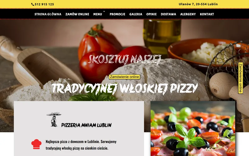 Strona internetowa Mniamlublin.pl - gastronomia, Lublin