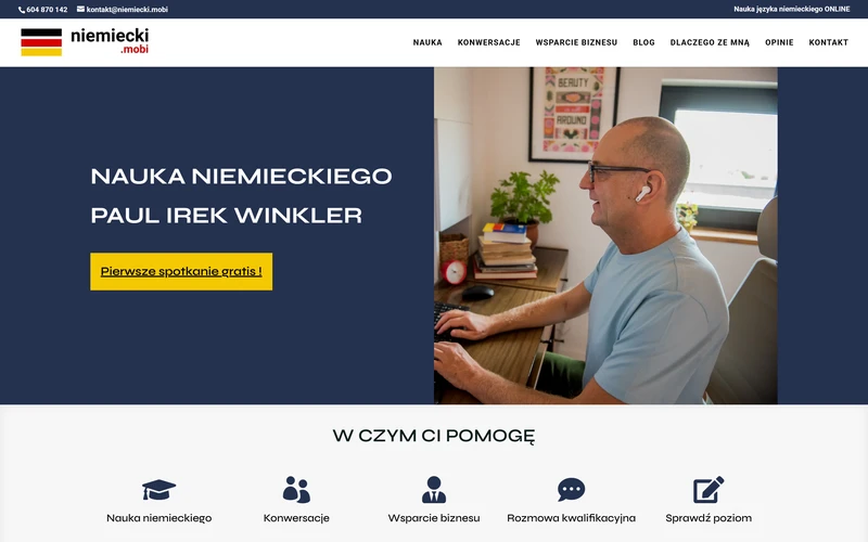 Strona internetowa Niemiecki.mobi - edukacja