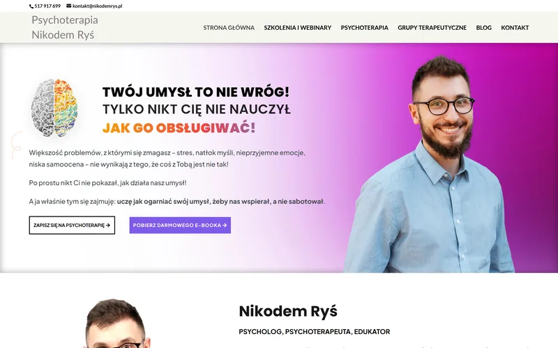 Strona internetowa Nikodemrys.pl - psychologia