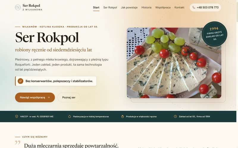 Strona internetowa Rokpol.pl - żywność, Bystrzyca Kłodzka