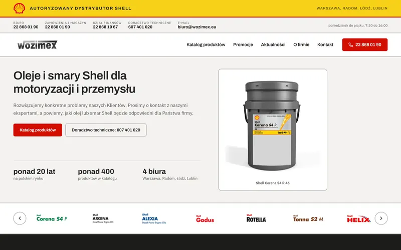Strona internetowa Wozimex.pl - przemysł, Warszawa