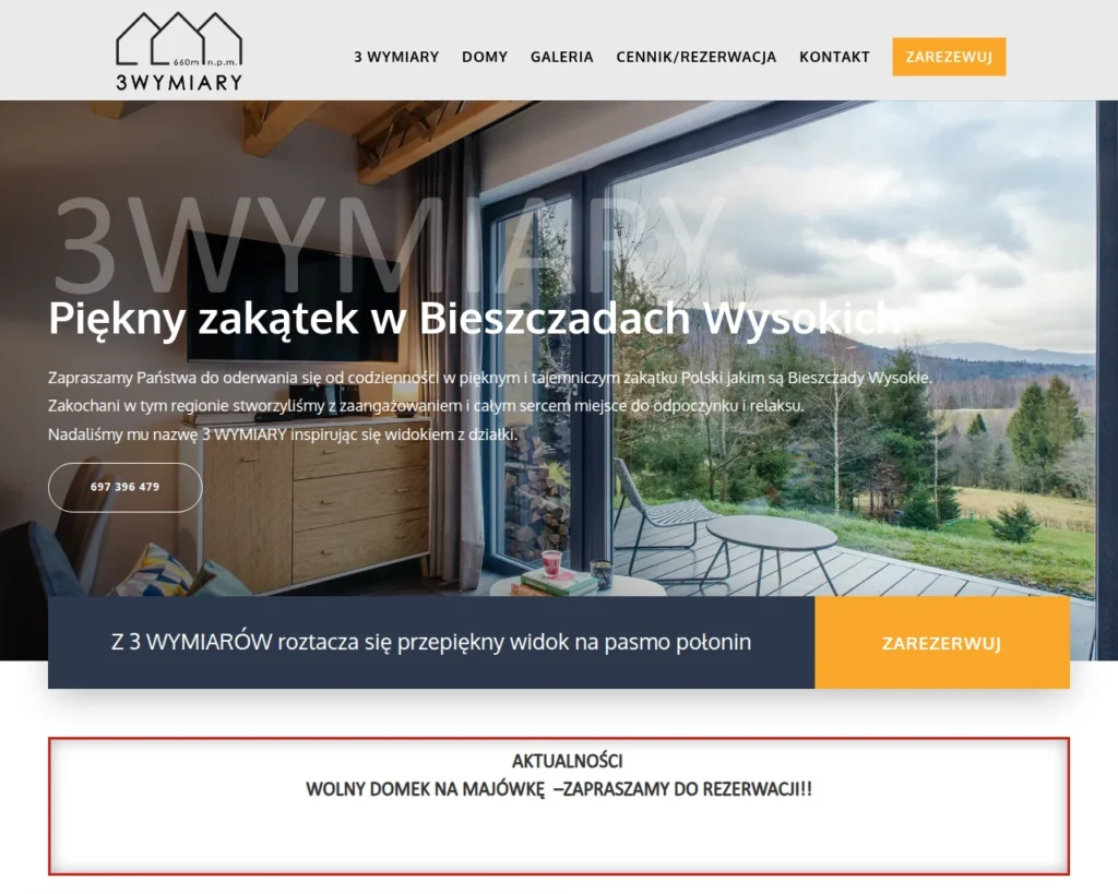 Strona internetowa 3wymiary.eu - inne