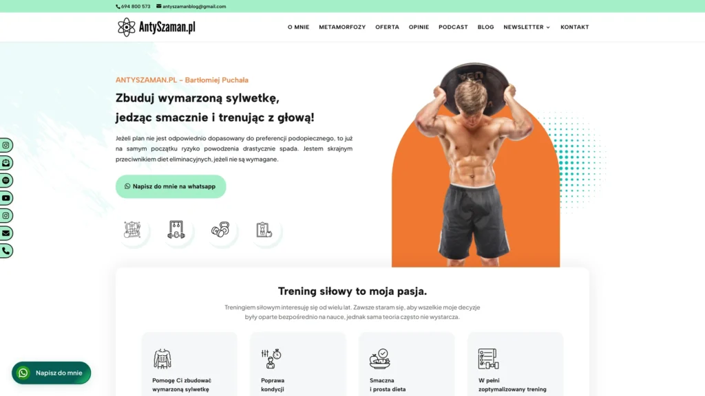 Strona internetowa Antyszaman.pl - sport