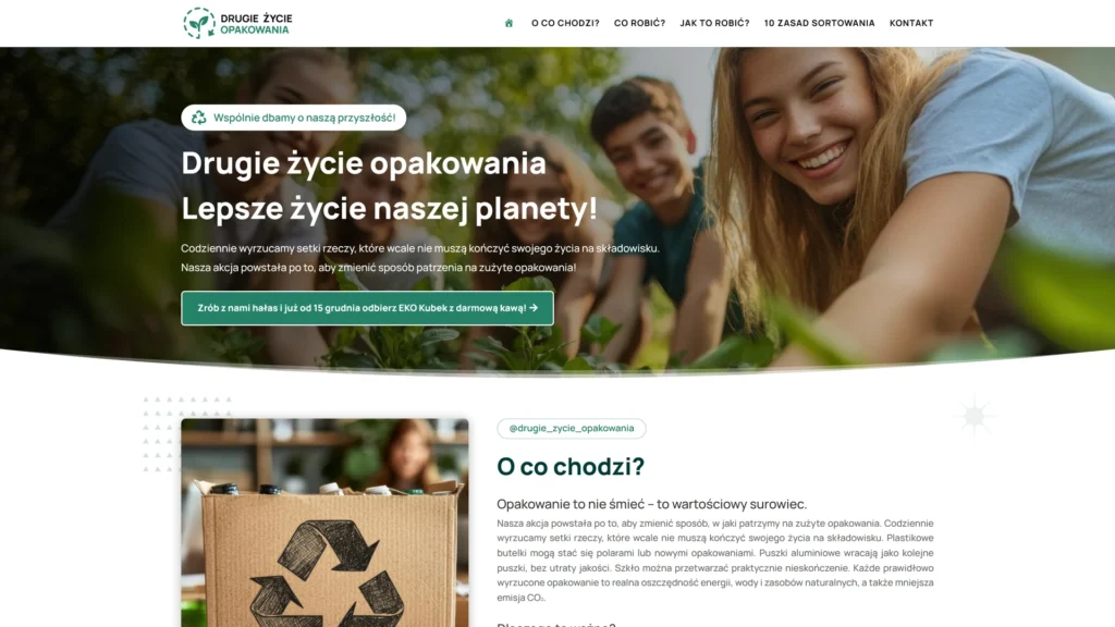 Strona internetowa Drugiezycieopakowania.pl - energia i oze