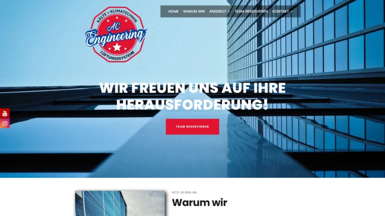 Strona internetowa ace-klima.de