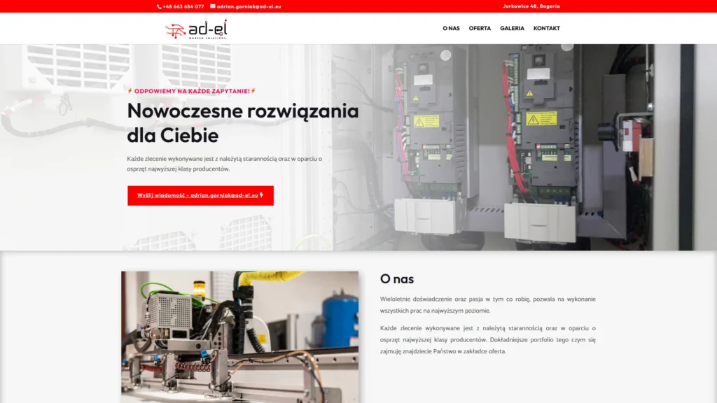 Strona internetowa Adel.eu - przemysł, Bogoria