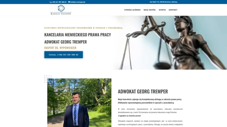 Strona internetowa adwokat-niemcy-prawopracy.de