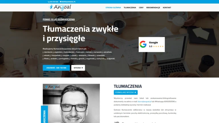 Strona internetowa angoal.pl