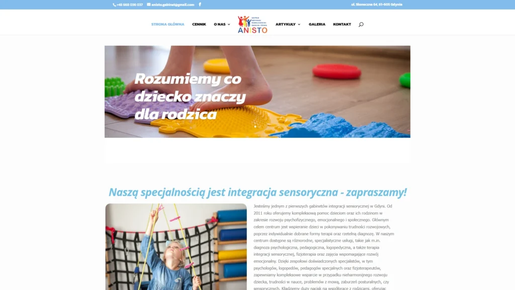Strona internetowa Anisto.pl - psychologia, Gdynia