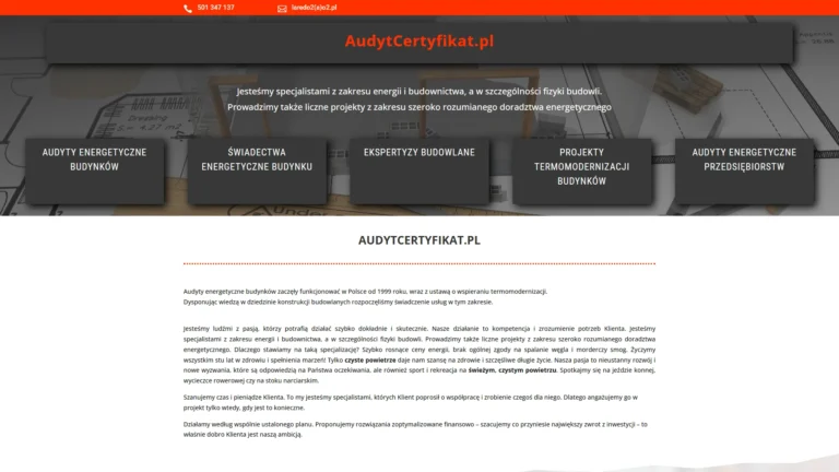 Strona internetowa audytcertyfikat.pl