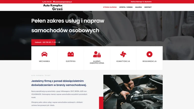 Strona internetowa autokomplex-grzes.pl