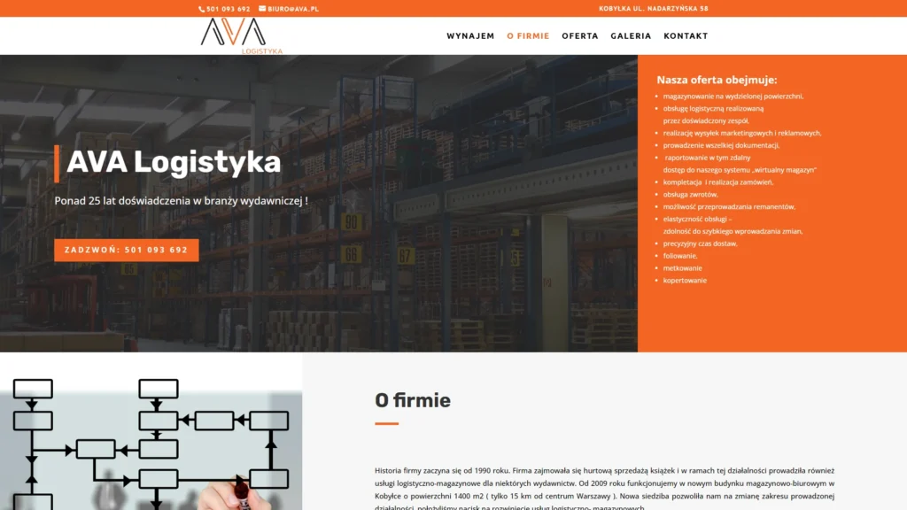 Strona internetowa Avalogistyka.pl - transport, Kobyłka