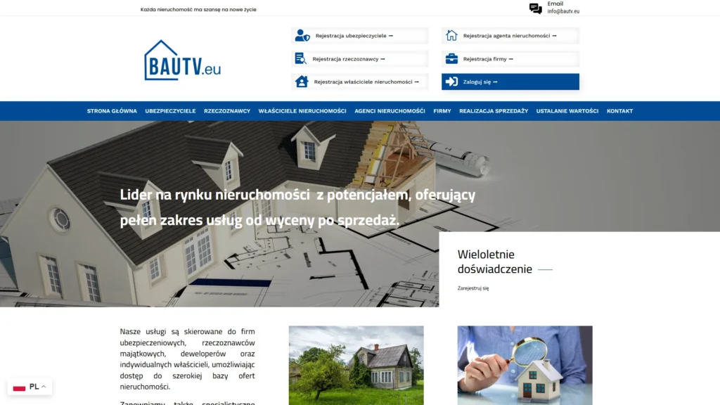 Strona internetowa Bautv.eu - wynajem