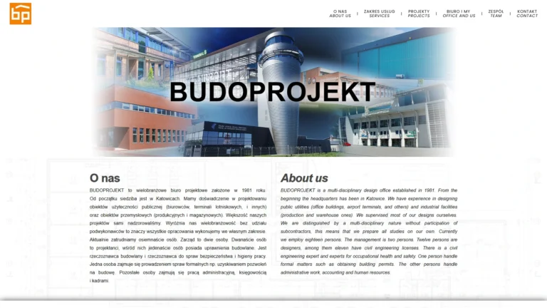 Strona internetowa budoprojekt.pl