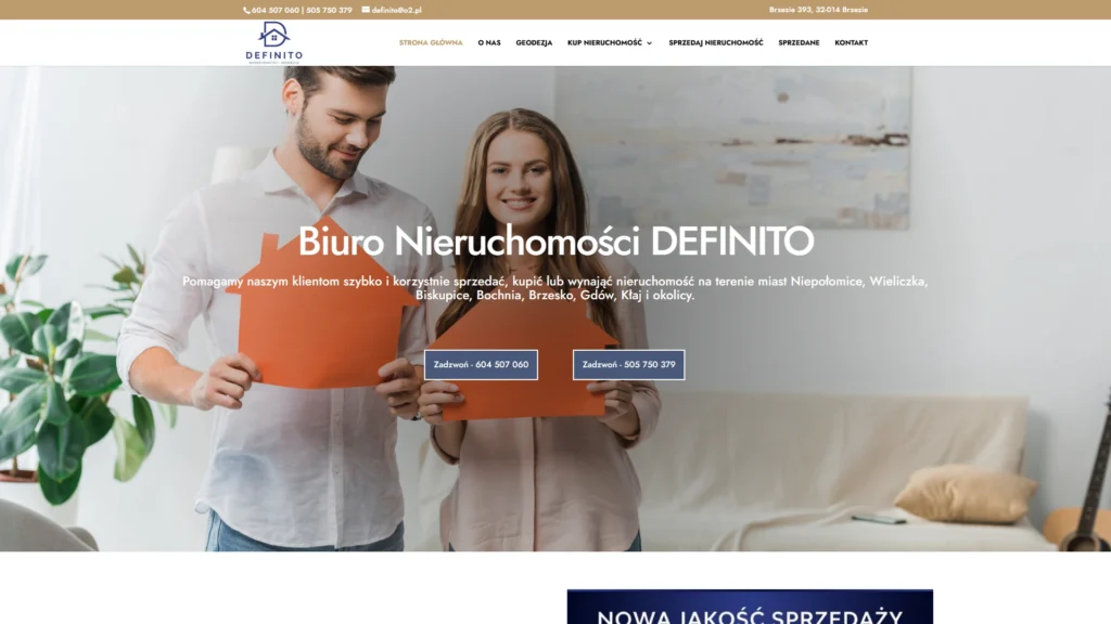 Strona internetowa Definito.pl - wynajem, Niepołomice