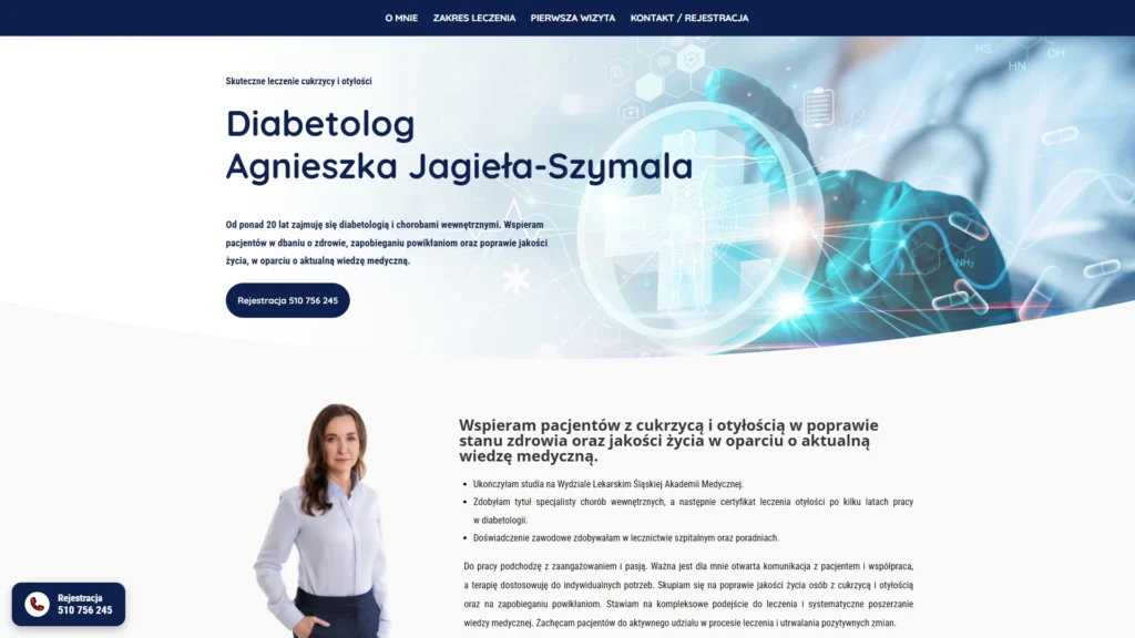 Strona internetowa Diabetologotylosc.pl - medycyna, Tychy
