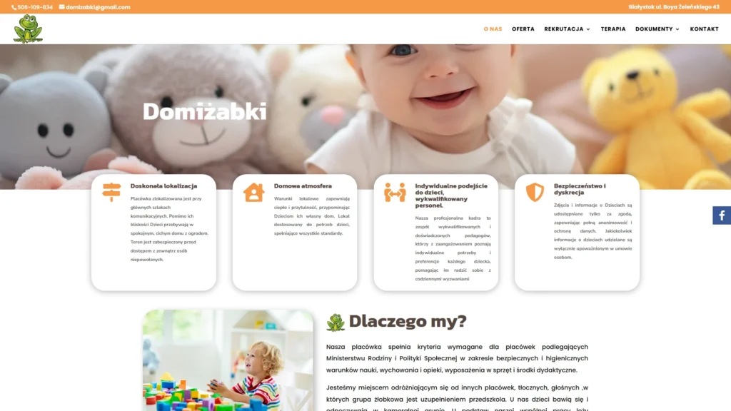 Strona internetowa Domizabki.pl - edukacja, Białystok