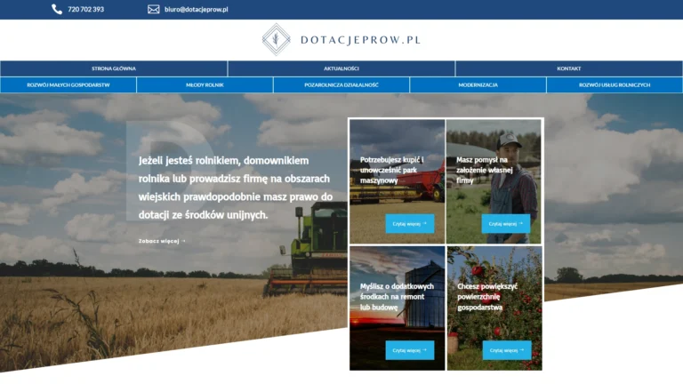 Strona internetowa dotacjeprow.pl