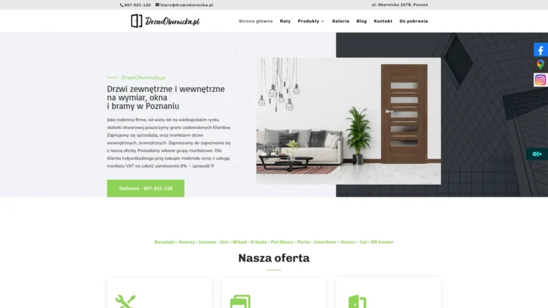 Strona internetowa drzwiobornicka.pl