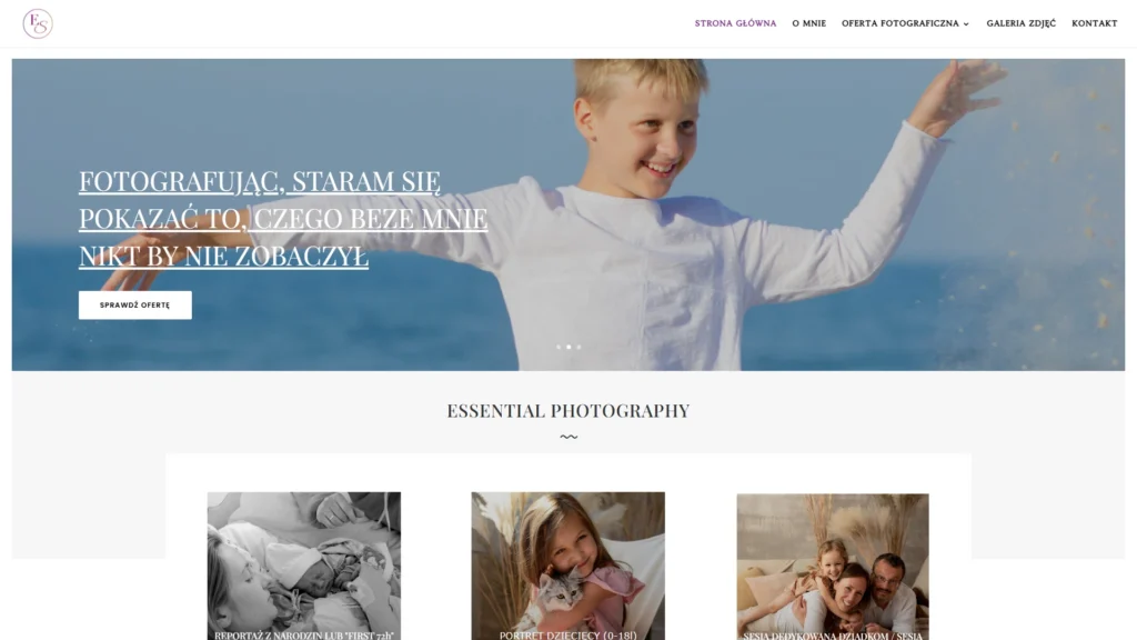 Strona internetowa Essentialphoto.pl - fotografia