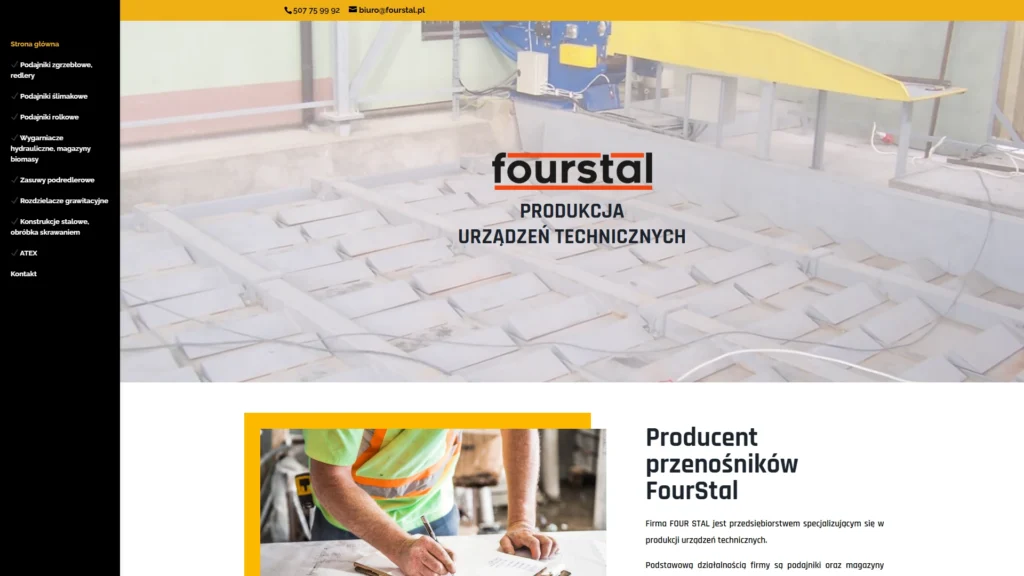 Strona internetowa Fourstal.pl - przemysł, Elbląg