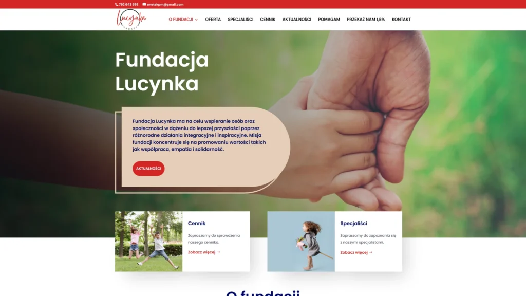 Strona internetowa Fundacjalucynka.pl - inne