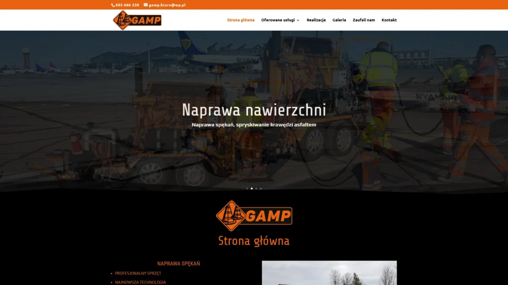 Strona internetowa Gampspekania.pl - budownictwo