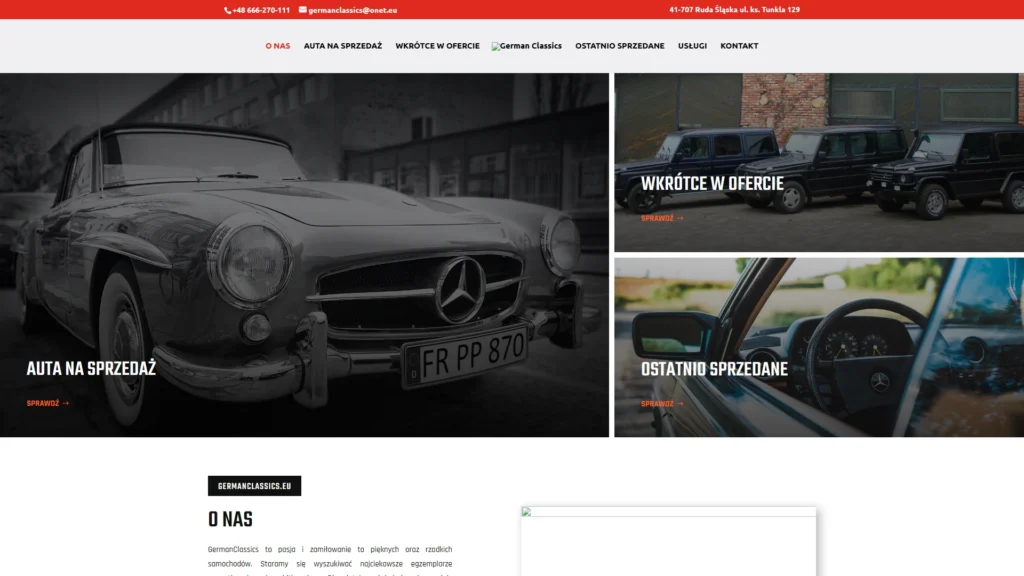 Strona internetowa Germanclassics.eu - motoryzacja, Ruda Śląska