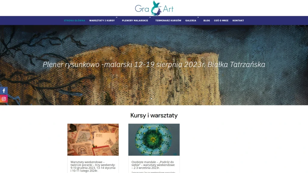 Strona internetowa Graart.pl - edukacja