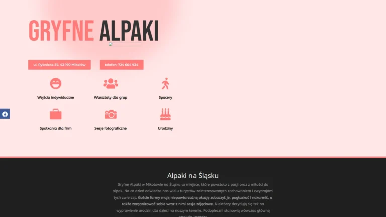 Strona internetowa gryfnealpaki.pl