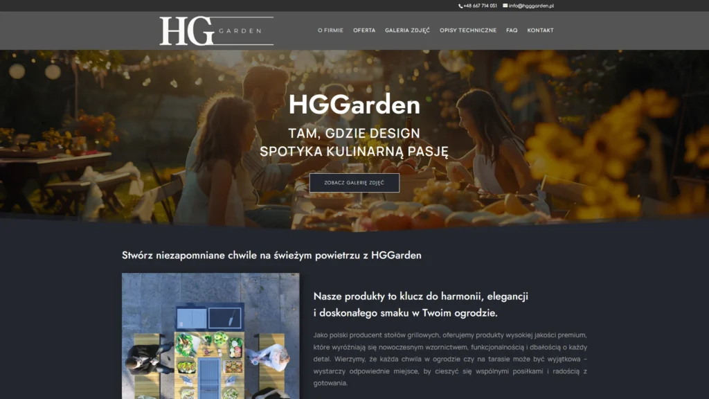 Strona internetowa Hggarden.pl - meble