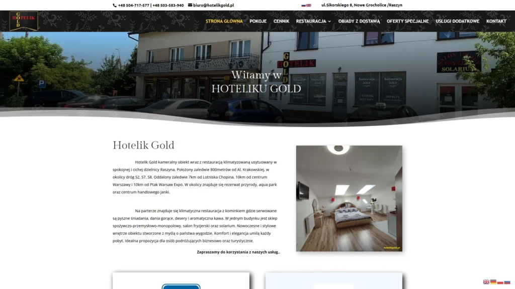 Strona internetowa Hotelikgold.pl - turystyka, Raszyn
