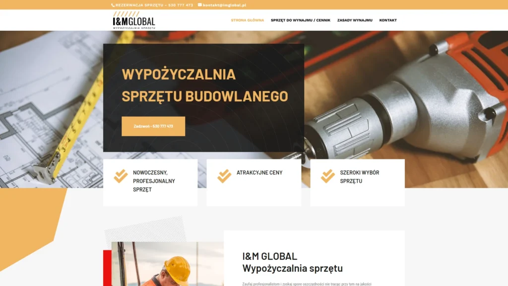 Strona internetowa Imglobal.pl - wynajem