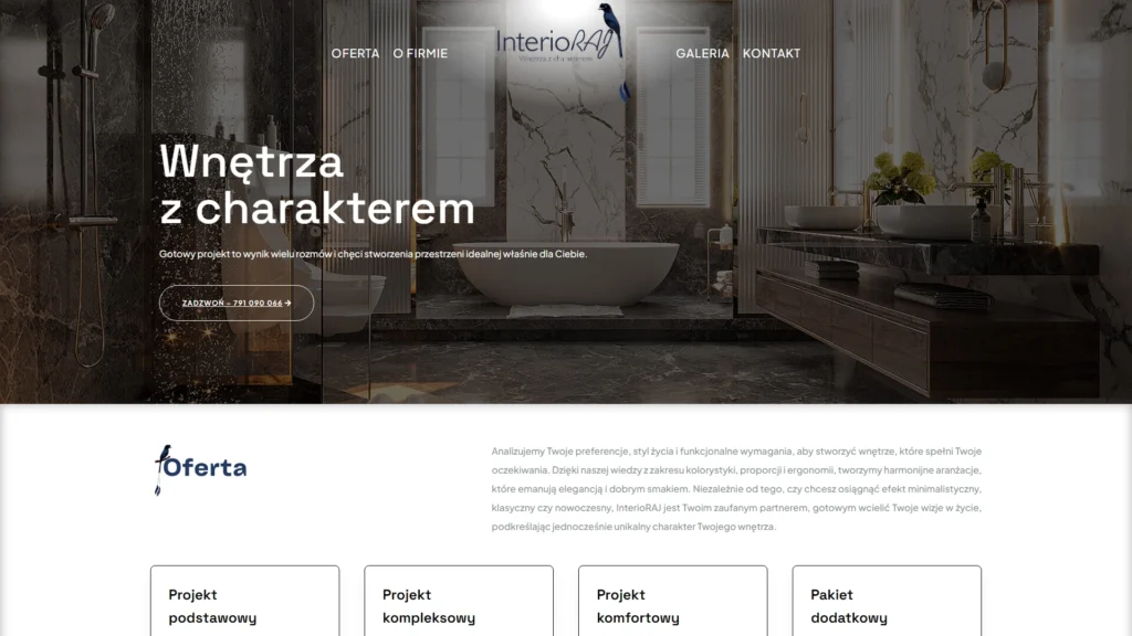 Strona internetowa Interioraj.pl - meble