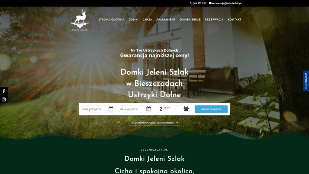 Strona internetowa Jeleniszlak.pl - turystyka, Ustrzyki Dolne