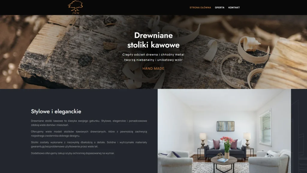 Strona internetowa Jwmstoliki.pl - meble