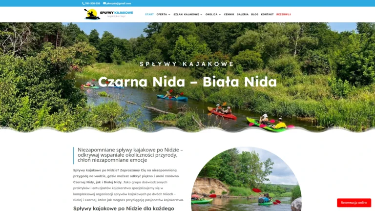 Strona internetowa kajakitokarnia.pl