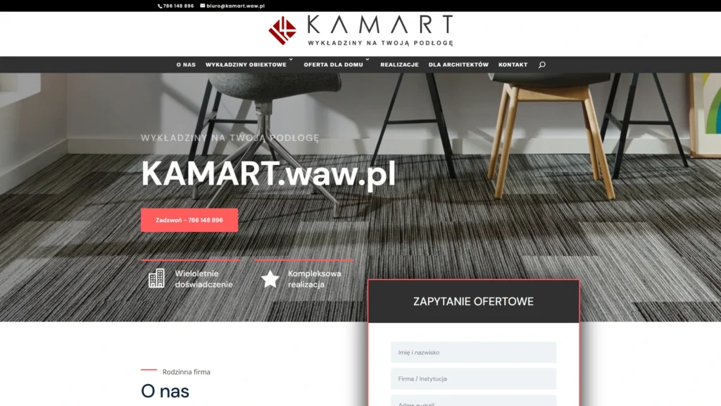 Strona internetowa Kamart.waw.pl - budownictwo, Warszawa