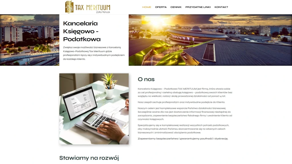 Strona internetowa Kancelariataxmerituum.pl - finanse