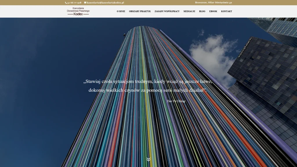 Strona internetowa Kancelariakodex.pl - prawo