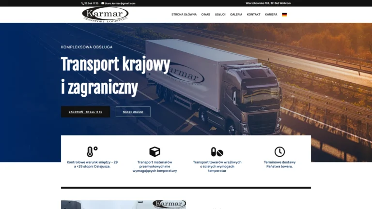 Strona internetowa karmar-transport.pl