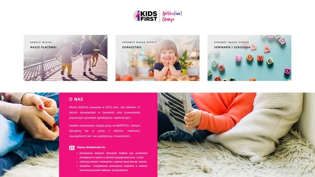 Strona internetowa Kidsfirst.edu.pl - edukacja