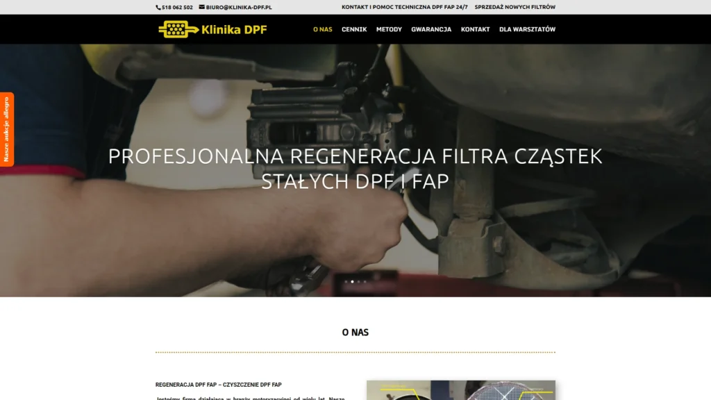 Strona internetowa Klinikadpf.pl - motoryzacja, Tymbark